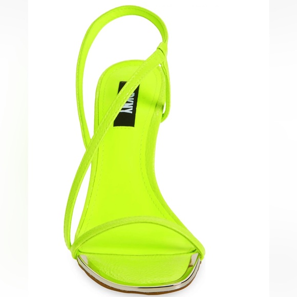 NEW DKNY Danielle Stiletto Sandal Neon Yellow Women’s Strap Heels Size 9.5 - Picture 6 of 6